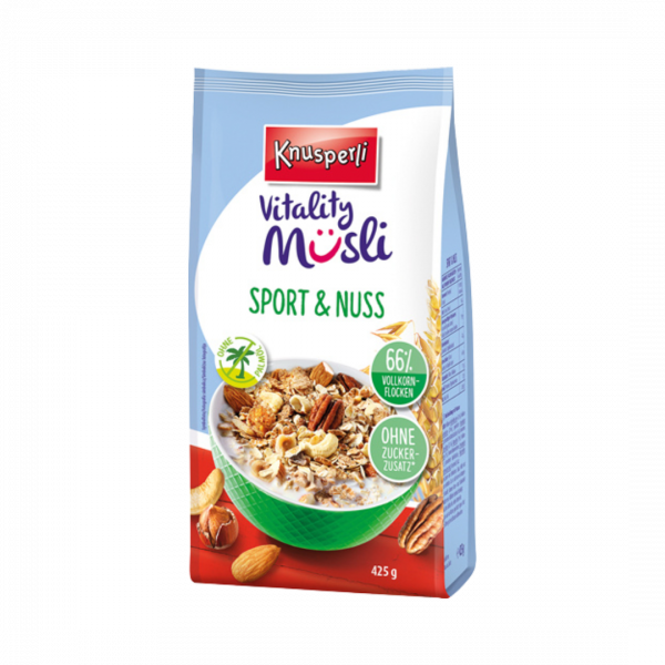 Knusperli Vitality Muesli Sport und Nuss, ohne Zuckerzusatz